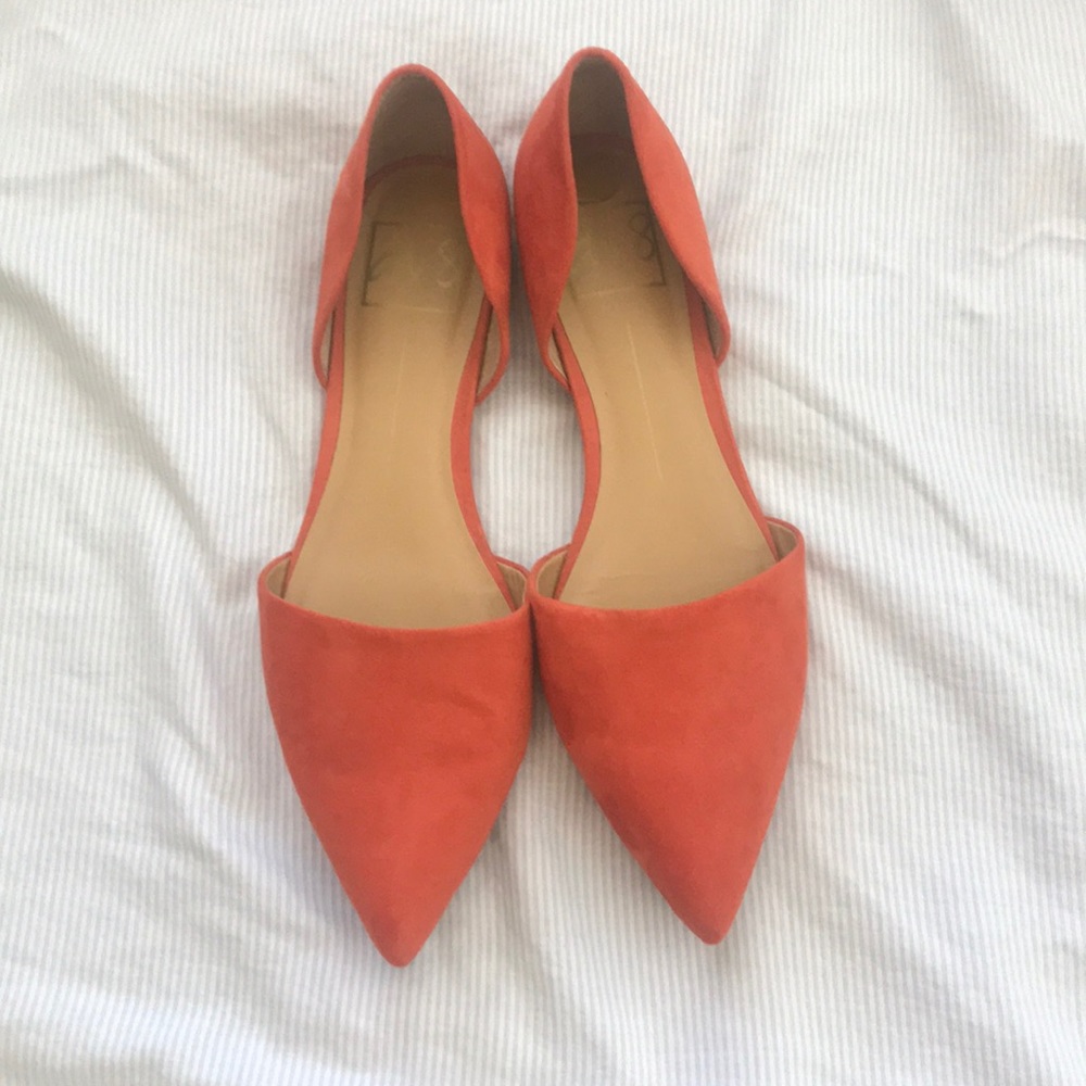 Suede Orange flats size 10